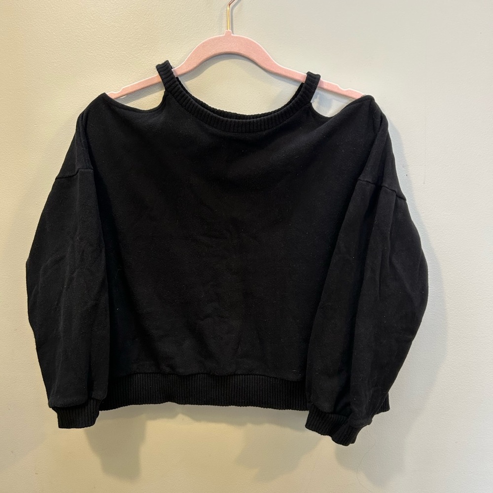 Anthropology Black Off-Shoulder Women's Sweater Size Medium